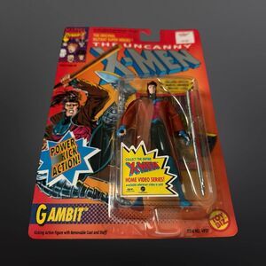 Vintage 1992 ToyBiz Uncanny X-Men Gambit Kick Foot Action Figure Sealed C1